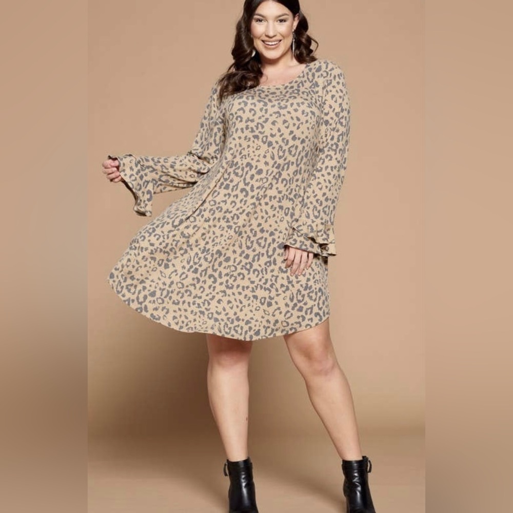 Plus Size Leopard Print Dress